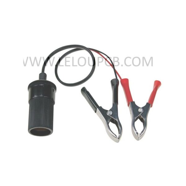 ADAPTATEUR POUR FICHE ALLUME-CIGARE 12V AVEC PINCES POUR BATTERIE