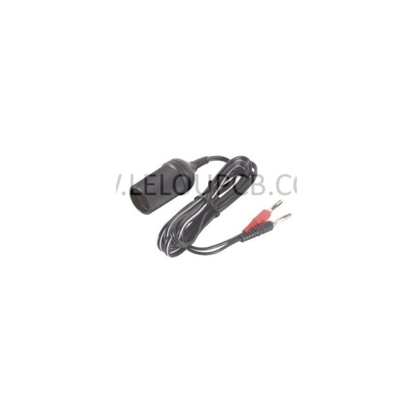 CABLE D'ALIMENTATION AVEC FICHE ALLUME-CIGARES ET 2 FICHES BANANES